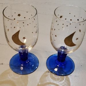 Moon and stars decorative glasses.